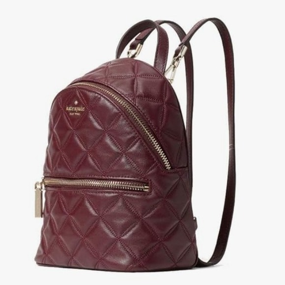 Kate Spade New York Burgandy Briar Lane Quilted Mini Convertible Backpack - Picture 6 of 6